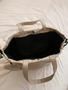 2 件/套时尚简约大容量女士休闲手提包带零钱包，适合日常使用、大学、工作通勤、女士包带小钱包书包、返校背包、大容量、轻便、便携，适合少女女大学生，非常适合返校、大学、初中、高中