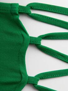 SHEIN Unity Top & Flap Pocket Cargo Shorts Two Pieces Set - Green - View 5