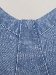 SHEIN Unity Áo denim hở vai gợi cảm - Rửa nhẹ - Xem 8