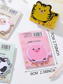 1pc Cartoon Sheep Print Sticky Note, Cute Multi-purpose Easy To Post Writable Sticky Note For School Student, Office - Brown - View 2