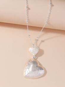 Collar con accesorio de corazón - Plateado - Ver 2