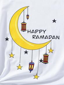 Girls Moon & Letter Graphic Tee - White - View 4