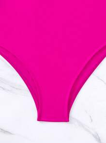 夏季海灘彩塊霓虹單肩一件式泳衣游泳衣 - 彩色 - 查看 4