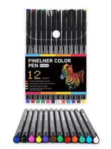 12支混合彩色細線筆用於繪畫簡單多用途細線筆彩色筆 - 彩色 - 查看 1