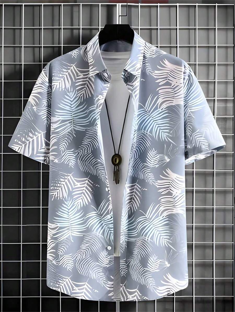 Manfinity Homme Men Plus Tropical Print Shirt Without Tee