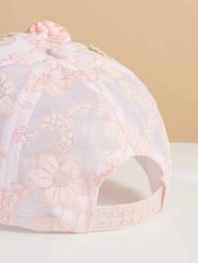 Baseball Cap Blume Stickerei - Pink - Übersicht 3