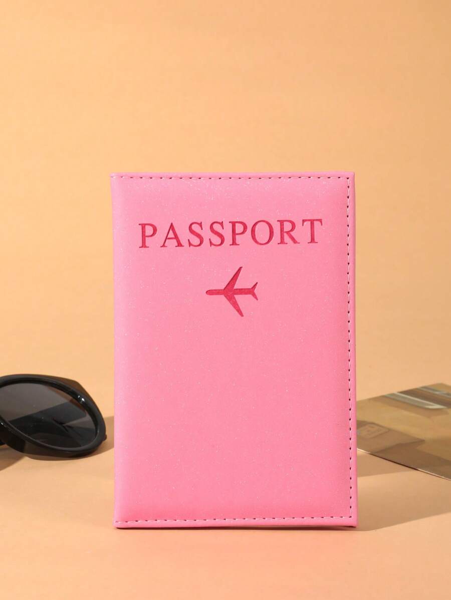 Estuche para pasaporte con patrón gráfico para viajes rosa - Rosa - Ver 1