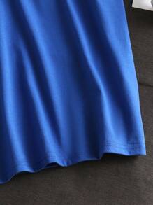 SHEIN Boys Cartoon & Slogan Graphic Tee - Blue - View 5