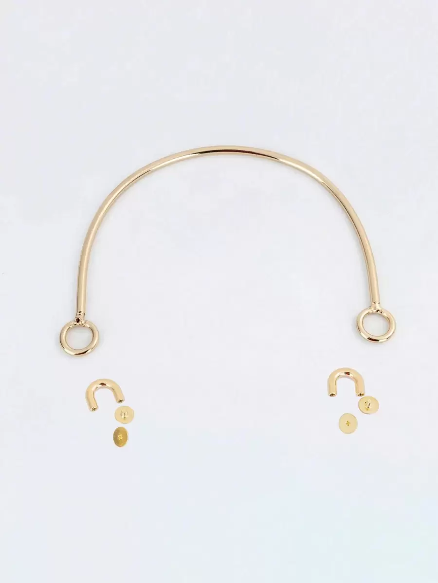 5 Inch Metal Bag Handle Purse Frame Replacement For DIY Shoulder Bag Making Handbag Hardware Handle - Gold - View 1