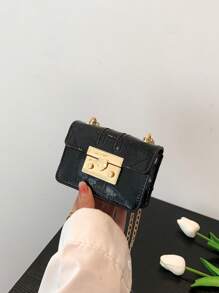 迷你方包素色鏈條帶