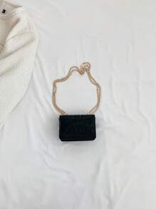 迷你方包素色鏈條帶