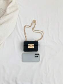 迷你方包素色鏈條帶