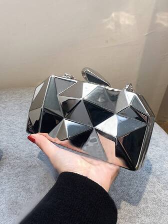 極簡盒型包迷你頂部夾扣前衛,透明包