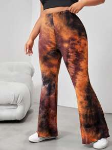 SHEIN EZwear 大碼紮染喇叭褲 - 彩色 - 查看 4