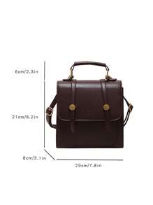 Mochila Vintage Mini Con Solapa Para Mujer - Café integral - Ver 3