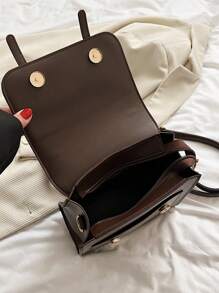 Mochila Vintage Mini Con Solapa Para Mujer - Café integral - Ver 4