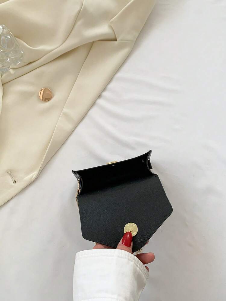 Mini Square Bag Crocodile Embossed Black - Black - View 4