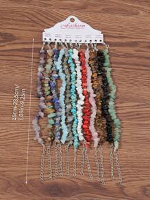 12入組/套石頭裝飾串珠手鏈 - 彩色 - 查看 3