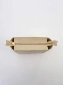 Túi Tối Giản Chèn Túi Sắp Xếp Mỹ Phẩm Bên Trong Túi Có Dây Kéo Túi Nỉ Bên Trong - Màu Khaki - Xem 1