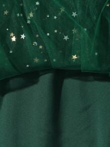 SHEIN Tween Girl Ruffle Trim Star Print Mesh Dress,Holiday,Summer,Travel Summer Holiday