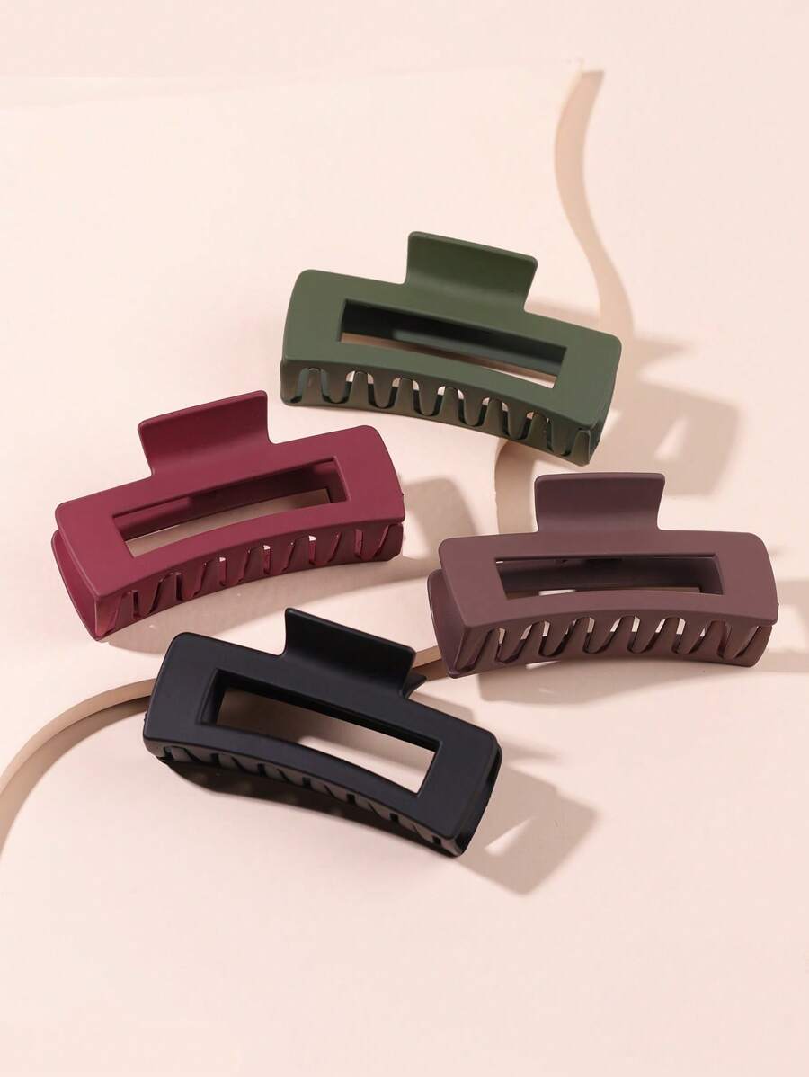 4pcs Rectangle Hair Claw - Multicolor - View 1