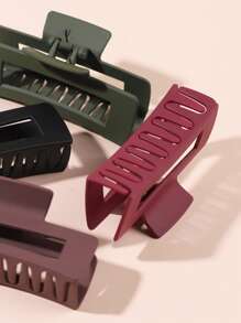 4pcs Rectangle Hair Claw - Multicolor - View 3