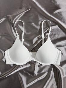 حمالة صدر موحدة اللون أسلوب أساسي - أبيض - مشاهدة 5