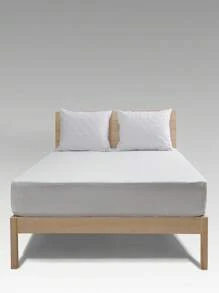 1pc White Fitted Sheet, Modern Fabric Waterproof Fitted Bottom Sheet For Home - White - View 1