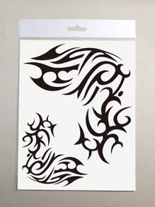 1 件女士纹身贴纸，半背加大图案，创意古代图腾图案