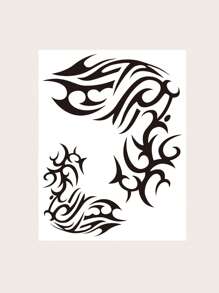 1 件女士纹身贴纸，半背加大图案，创意古代图腾图案