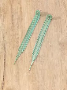 1 par de aretes de borlas de cadena de cobre hechos a mano, con diferentes formas y colores, patrón aleatorio, color y posición - verde menta - Ver 5
