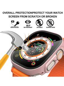 1 Vỏ Bảo Vệ Có Phim Cường Lực Cho Nam Và Nữ, Tương Thích Với Vỏ Đồng Hồ Apple 38Mm 40Mm 41Mm 42Mm 45Mm 49Mm 44Mm, Tương Thích Với Apple Watch Series Ultra 8, 7, 6, 5, 4, 3, 2, 1, SE - Hồng - Xem 3