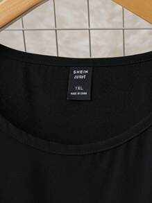 SHEIN LUNE Vestido estilo camiseta con estampado geométrico - Negro - Ver 4