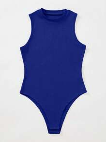 EMERY ROSE Body tank unicolor de cuello alto - Azul Marino - Ver 2