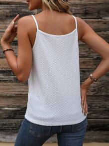 SHEIN LUNE Button Detail Cami Top - White - View 2