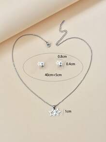 Bộ trang sức trang trí ngôi sao 3 cái/bộ - Bạc - Xem 3