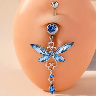 1入組時尚水鑽裝飾肚臍釘適合女士適合派對適合女士和女孩
