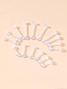 16入組/套前衛不銹鋼球裝飾唇釘適合女士適用於日常生活,不銹鋼首飾類 - 無色 - 查看 1