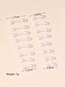 16入組/套前衛不銹鋼球裝飾唇釘適合女士適用於日常生活,不銹鋼首飾類 - 無色 - 查看 3