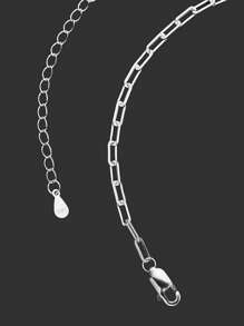 1入組時尚極簡銀項鍊適合女士日常裝飾