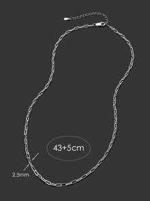 1入組時尚極簡銀項鍊適合女士日常裝飾