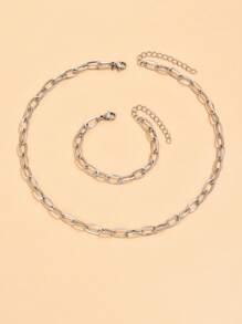 2pcs/set Fashionable Stainless Steel Minimalist Jewelry Set For Women For Daily Decoration