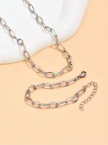 2pcs/set Fashionable Stainless Steel Minimalist Jewelry Set For Women For Daily Decoration