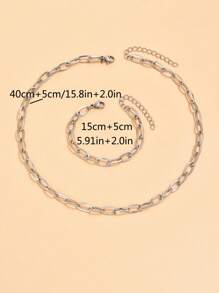2pcs/set Fashionable Stainless Steel Minimalist Jewelry Set For Women For Daily Decoration