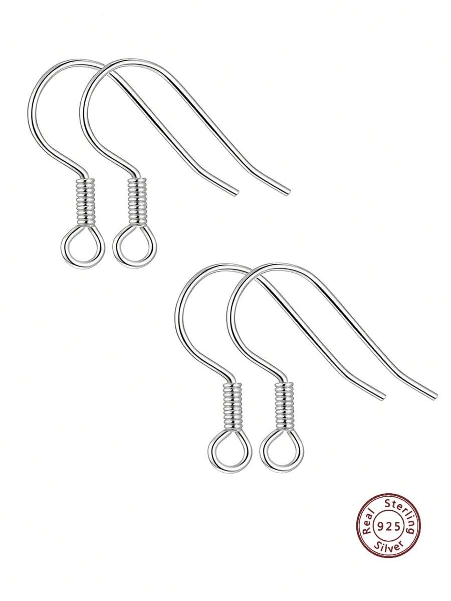 4pcs/set Fashionable Silver DIY Earrings Accessory For Women For DIY Jewelry Making - Silver - View 1