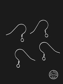 4pcs/set Fashionable Silver DIY Earrings Accessory For Women For DIY Jewelry Making - Silver - View 2