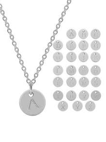 1 PC Thời Trang Họa Tiết Chữ Vòng Vòng Cổ Cho Nữ Trang Trí Hàng Ngày - Bạc - Xem 1