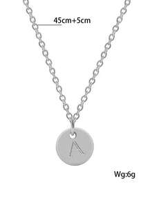 1 PC Thời Trang Họa Tiết Chữ Vòng Vòng Cổ Cho Nữ Trang Trí Hàng Ngày - Bạc - Xem 4