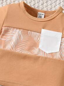 Bé trai sơ sinh Bản in nhiệt đới Đã vá Túi Áo thun & quần đùi - Nhiều màu - Xem 7