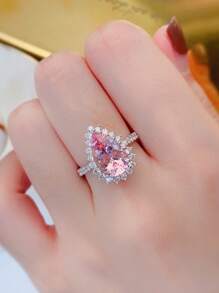 1 Máy Tính Duyên Dáng Trang Sức Tiệc Cưới Nhẫn Cho Nữ Nữ Đính Hôn Phụ Kiện - Hồng - Xem 2